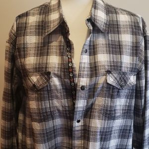 Age of Wisdom Snap Button Down Plaid Shirt